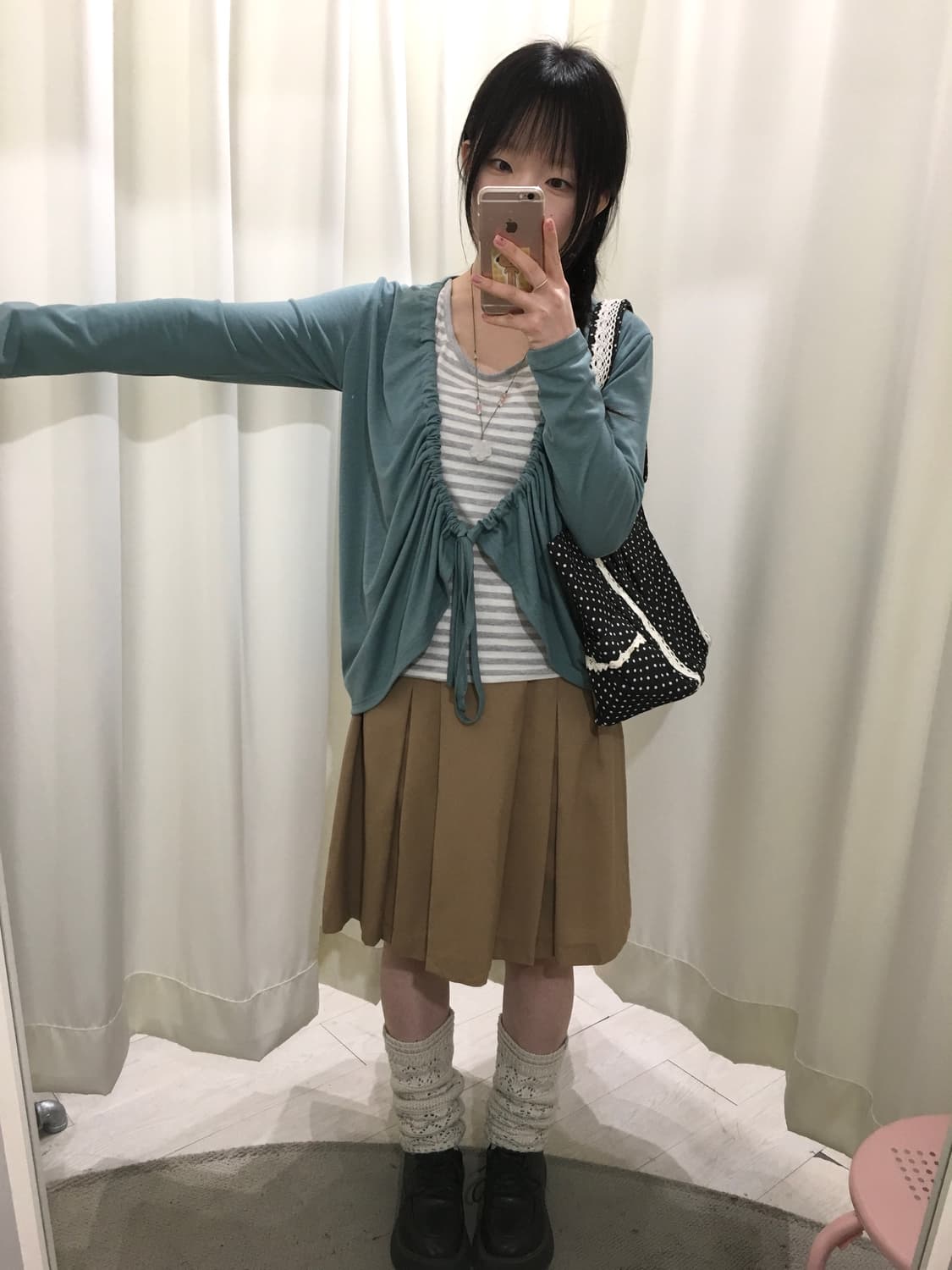 teal shirred cardigan 상품이미지3