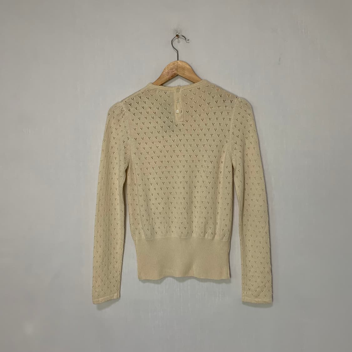 매킨토시 빈티지 아이보리 펀칭 긴팔 니트 모리걸 히피 상품이미지2
