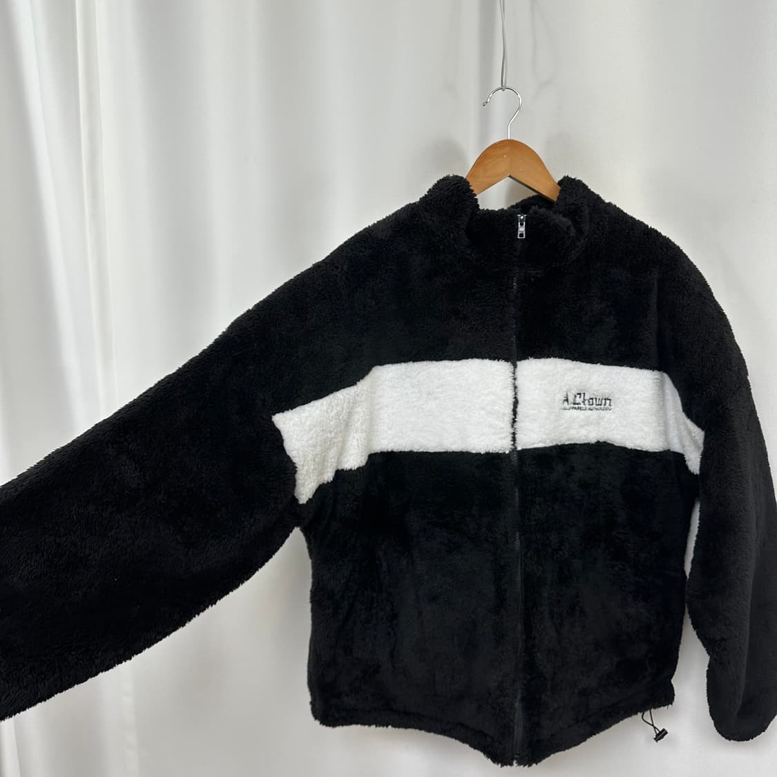   ACLOWN 남자 퍼 집업자켓 블랙 M 상품이미지7