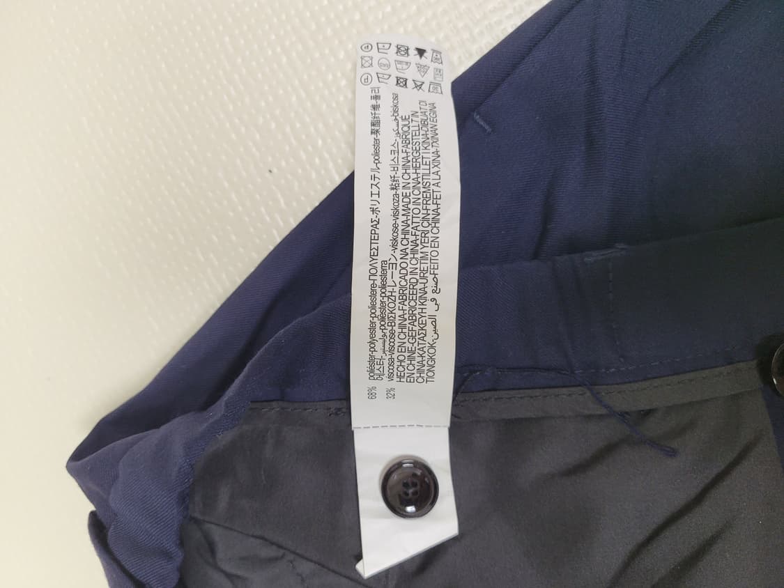 자라 ZARA 남자 하프밴딩 슬랙스 34 네이비 상품이미지7