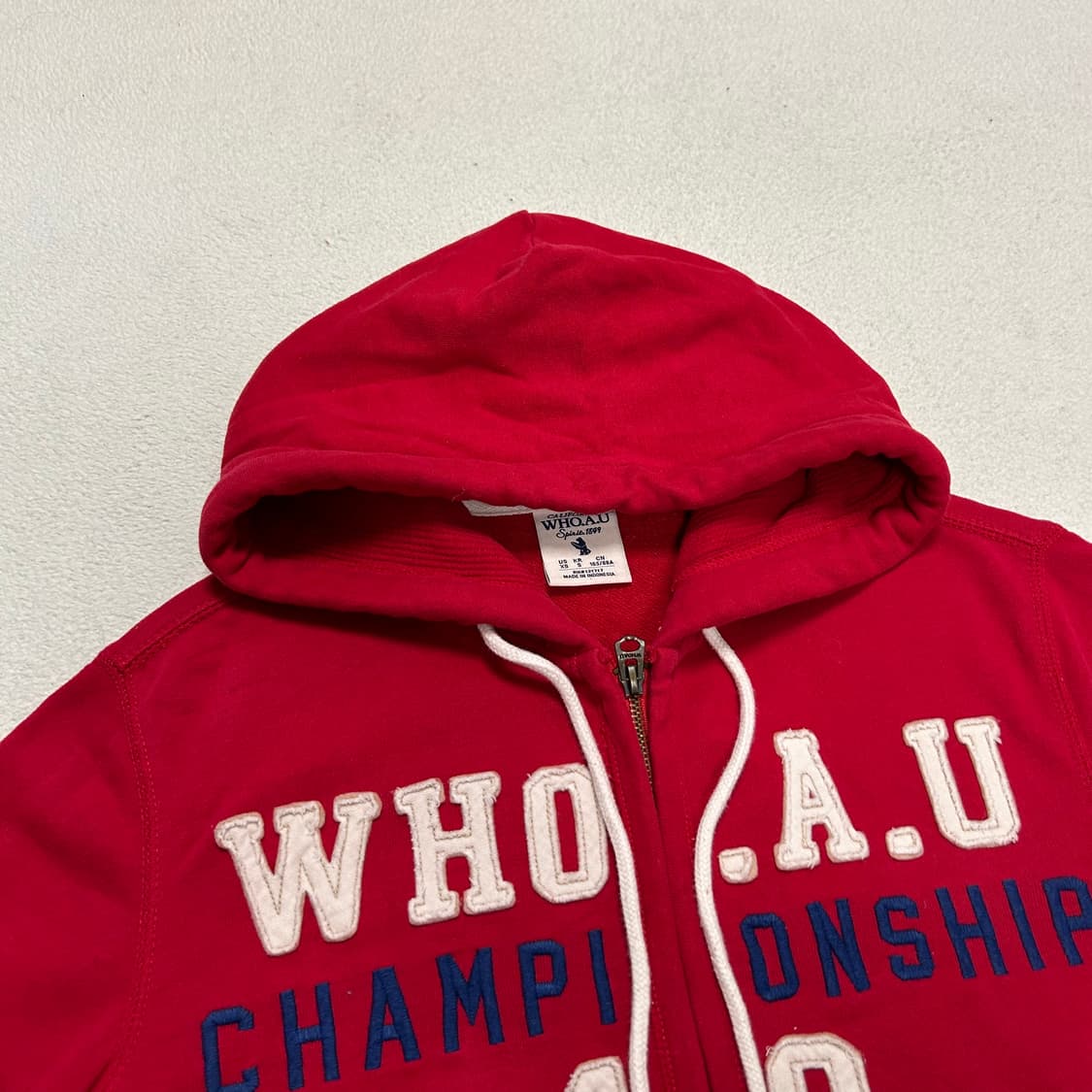 WhoAU Red Hoodie Zip-Up 상품이미지5