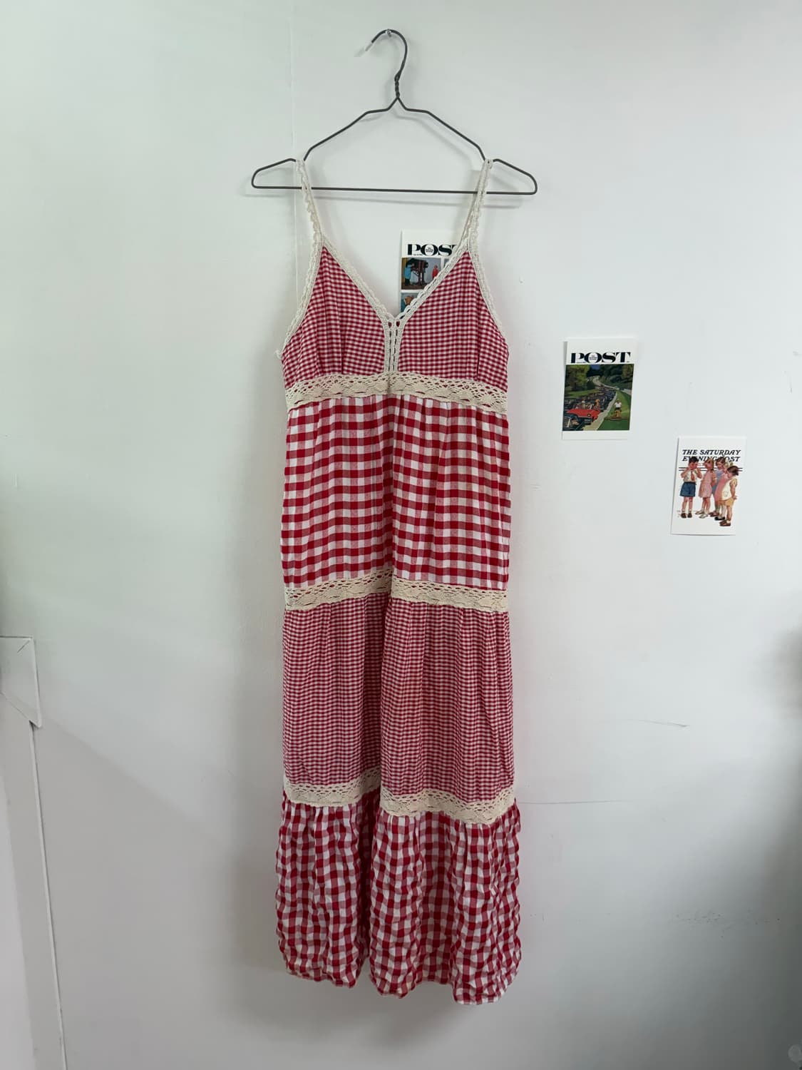Japan check crochet onepiece 체크원피스  상품이미지1