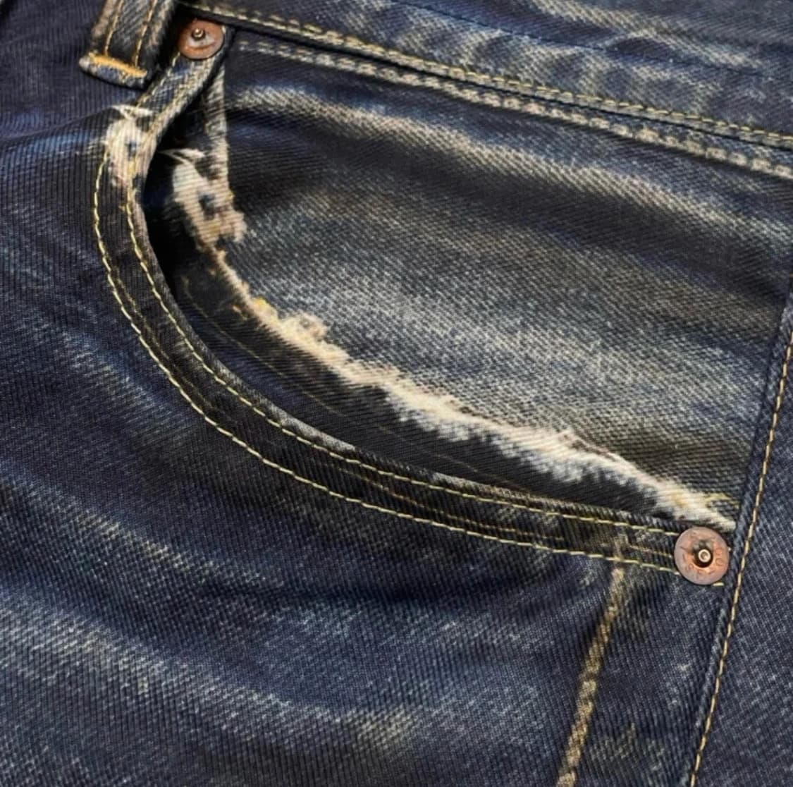 준야 와타나베 디스트레스 워싱 스트링 데님 진 상품이미지5