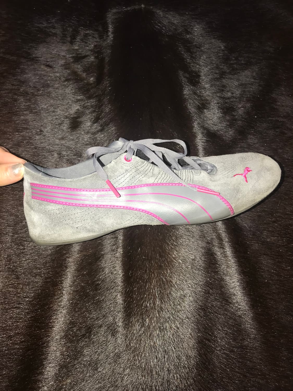 PUMA Gray/Pink Suede Speedcat Shoes 상품이미지2