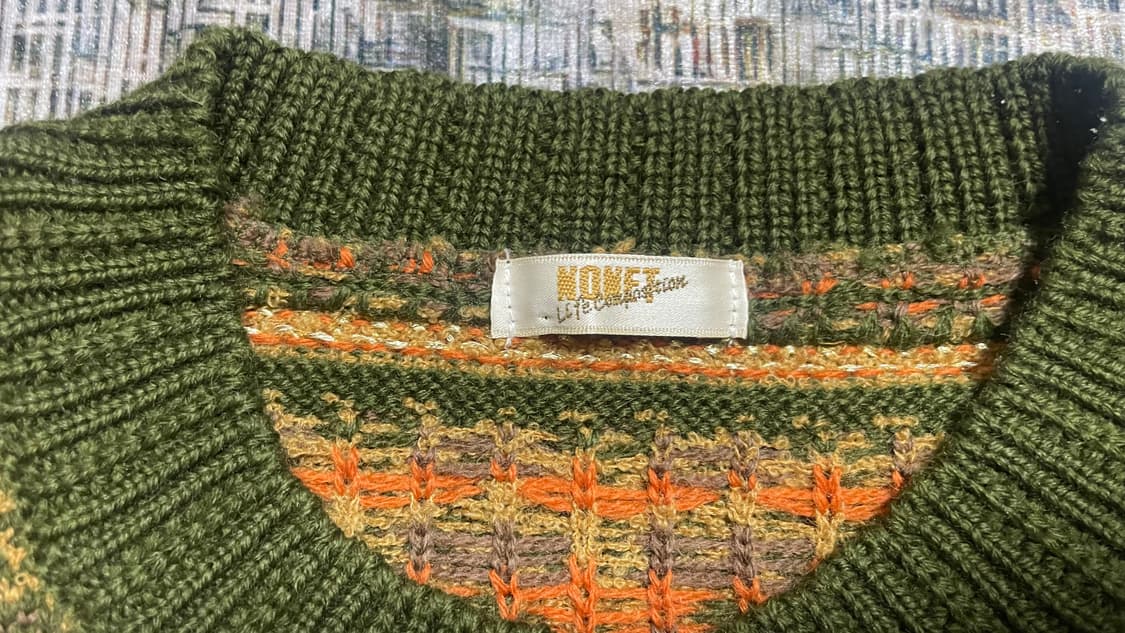 JPN 80s~90s 일본 빈티지 페어아일 울 레트로 니트 가디건 L 상품이미지5