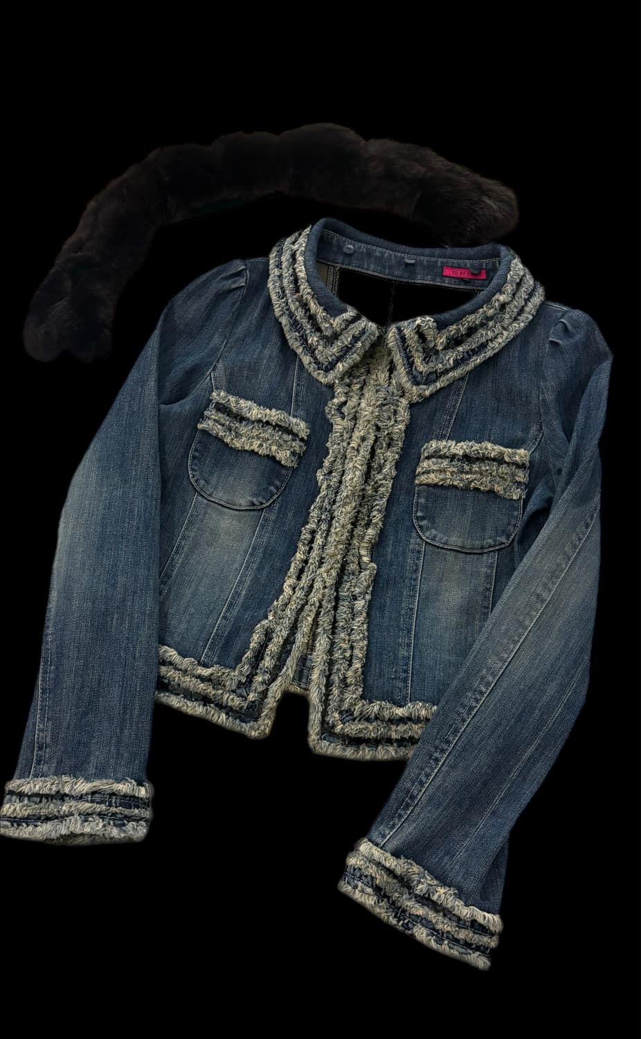 TTF✳️japan vintage denim fur jacket 상품이미지6
