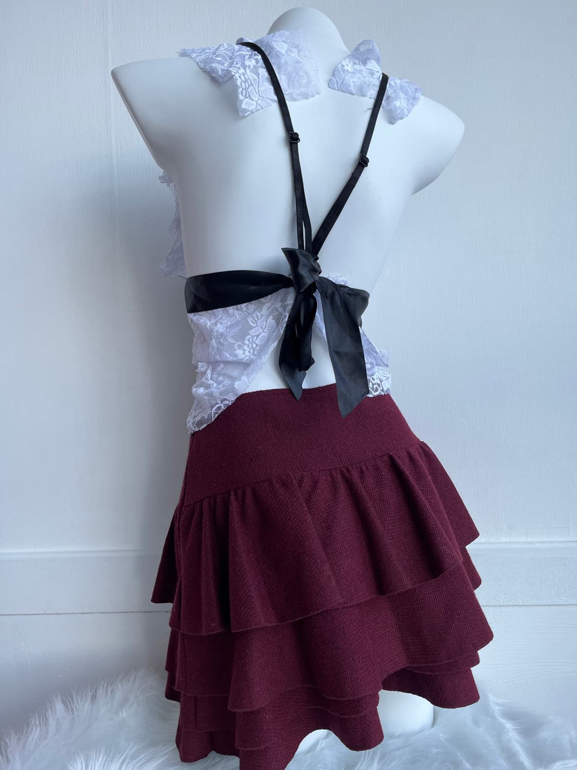 레드 와인 캉캉 스커트 상품이미지4