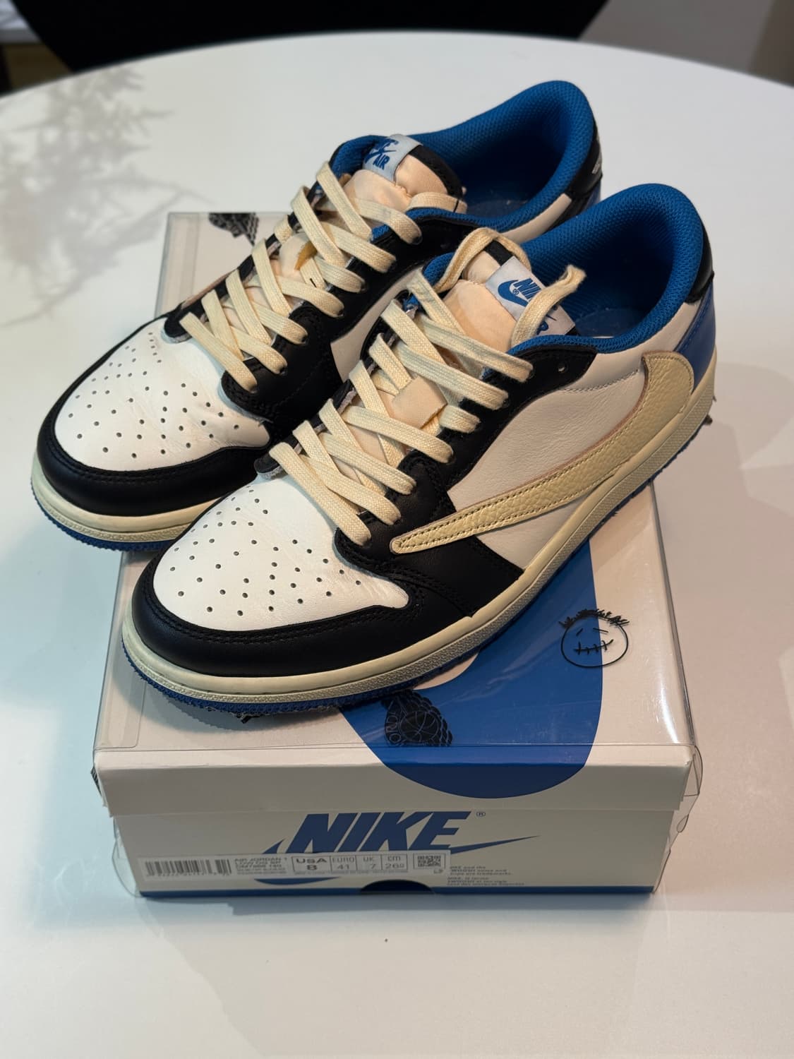 [260] 나이키 조던1 트래비스스캇 프라그먼트 로우 밀리터리블루 상품이미지1