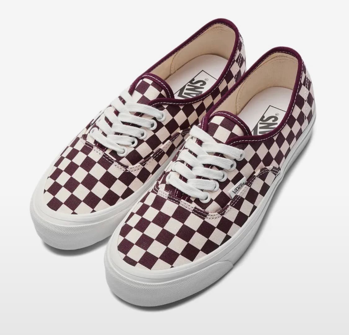 반스 어센틱 체커보드 버건디 (250/새상품) 상품이미지1