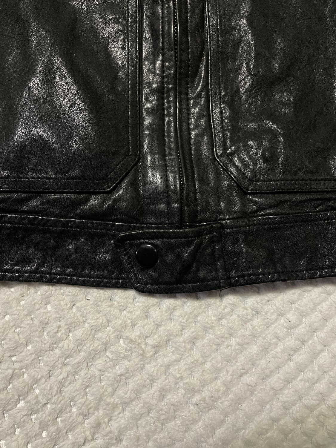 광희시장 웨스턴 무드 램스킨 양가죽 절개 포켓 레더 자켓 상품이미지5