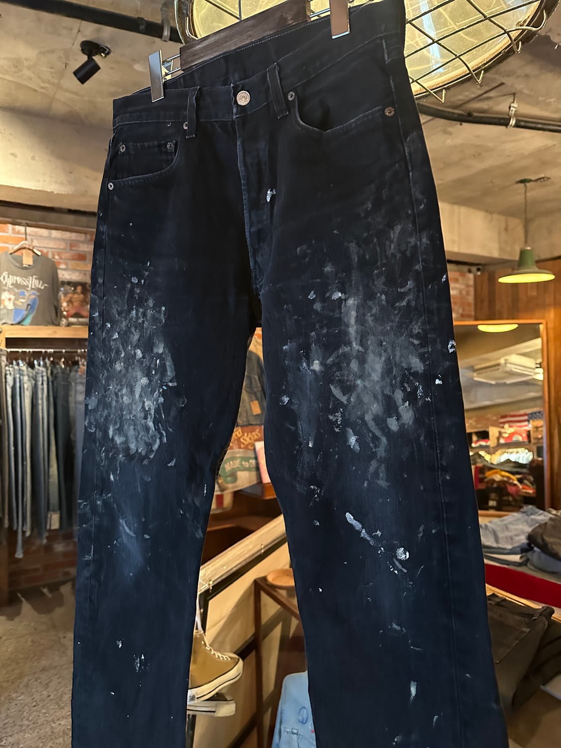 90s USA 빈티지 리바이스 501 0660 블랙진 흑청 데님 팬츠 상품이미지3