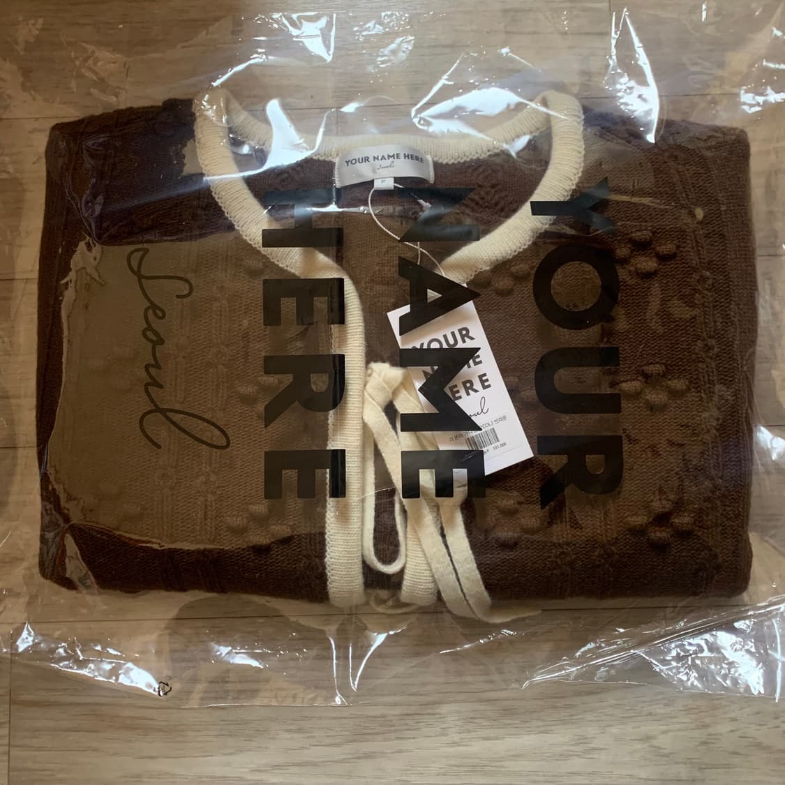 택O) 유어네임히얼 리본이 가디건 브라운 상품이미지5