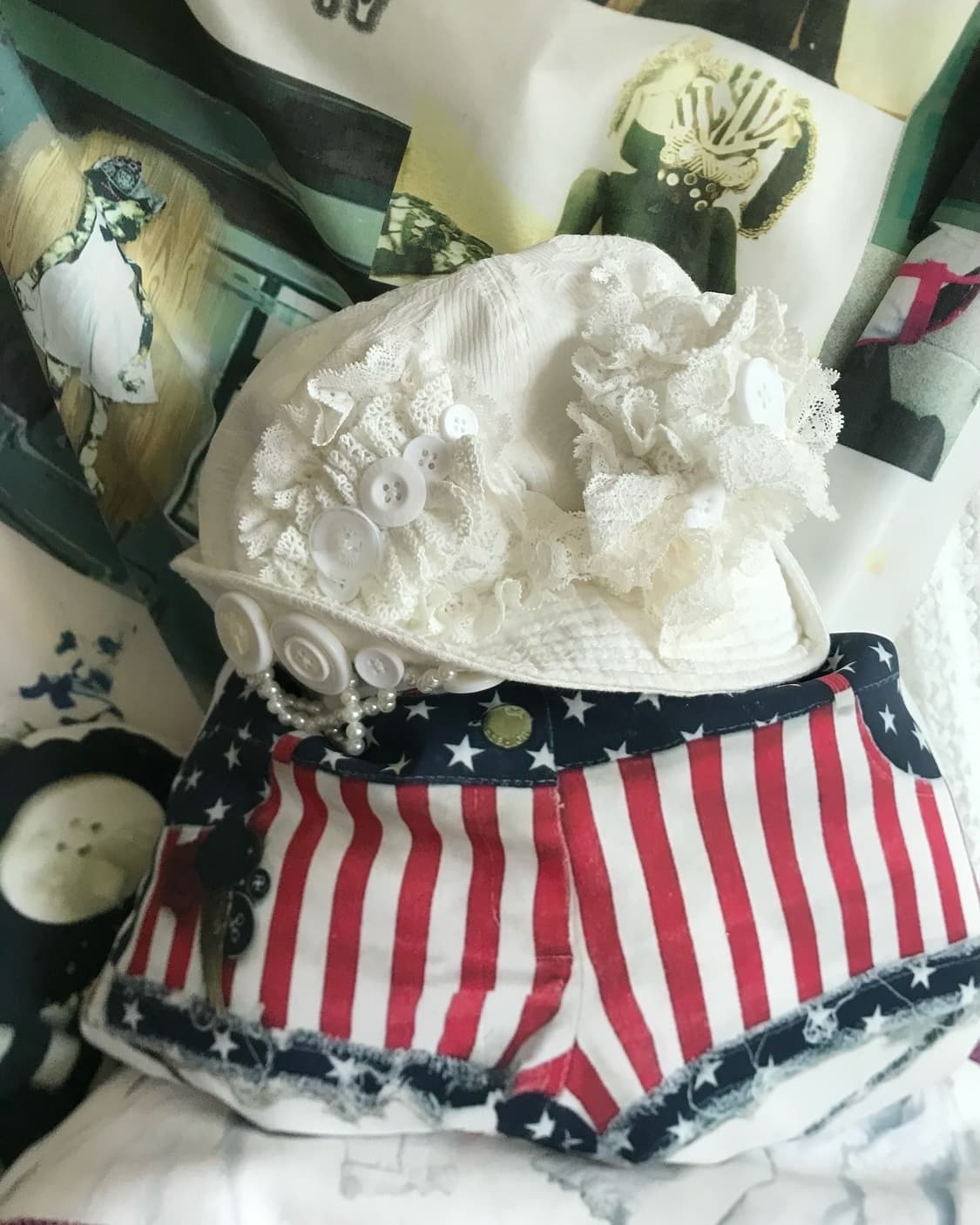 Antique pearl Cat-Ear bucket hat 상품이미지2