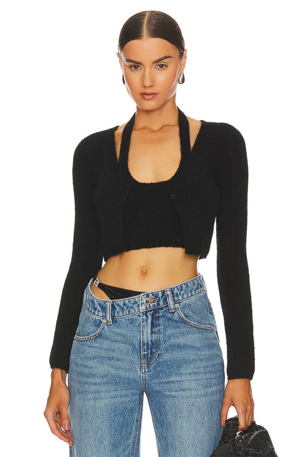 알렉산더왕 홀터넥 레이어드 크롭 니트 가디건 새상품 상품이미지1