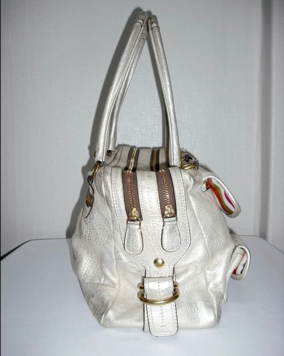 20s coach 코치 갸루 리미티드 숄더백 실버골드 턴락 토트백 상품이미지4