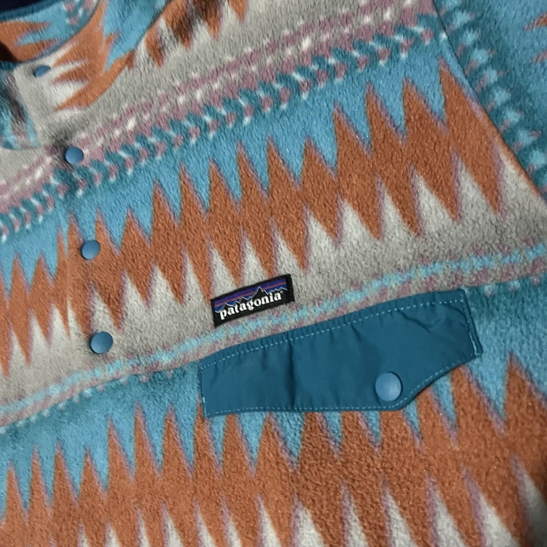 10s 파타고니아 신칠라 스냅-T 오렌지/민트 아즈텍 패턴 상품이미지2