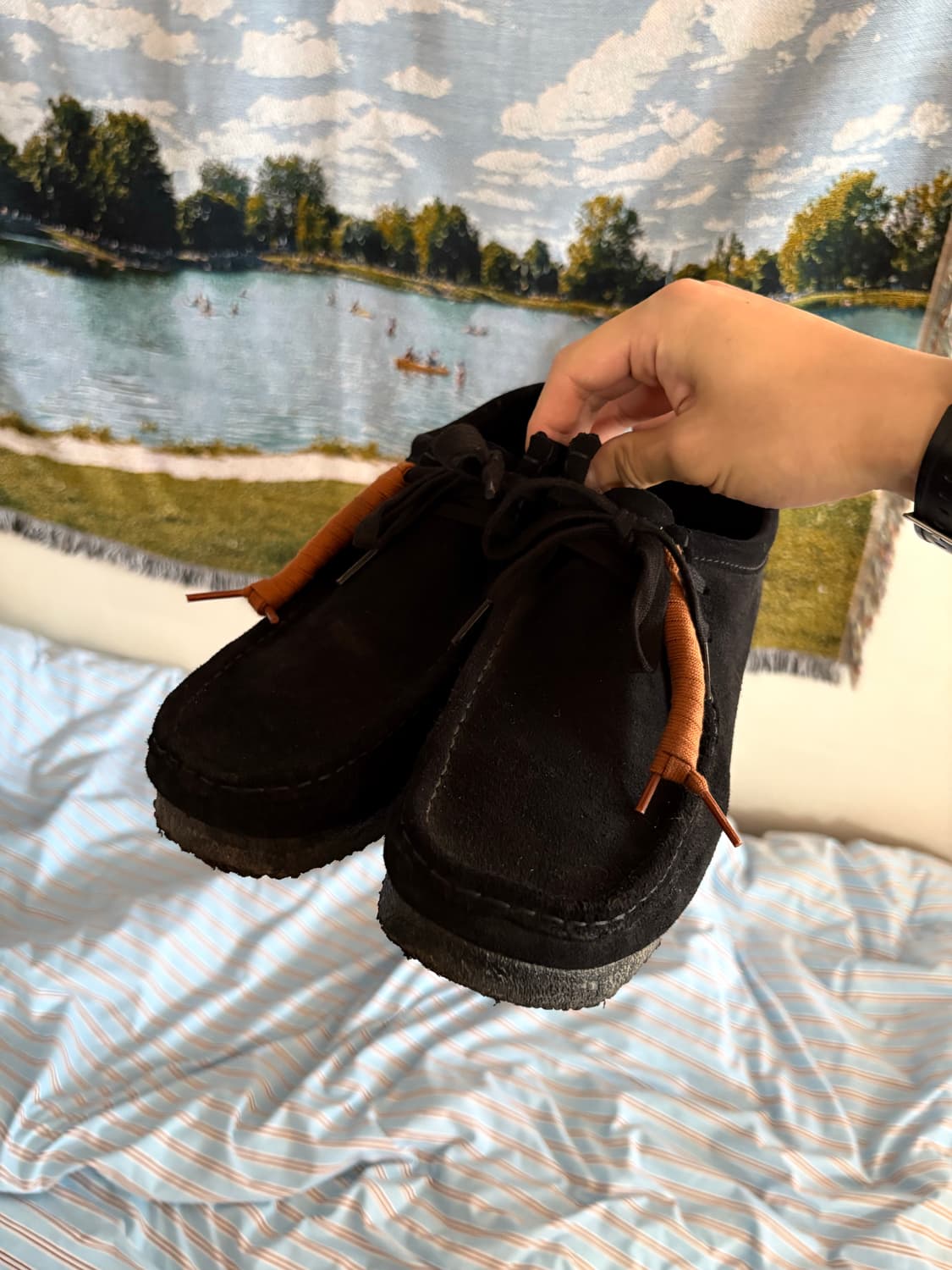 클락스 왈라비 스웨이드 블랙 285 상품이미지1