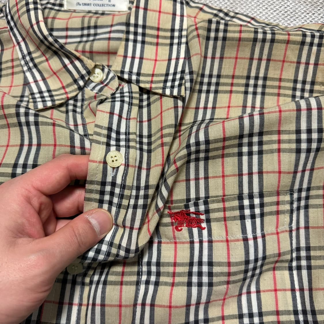 버버리 빈티지 반팔 체크 셔츠 상품이미지3