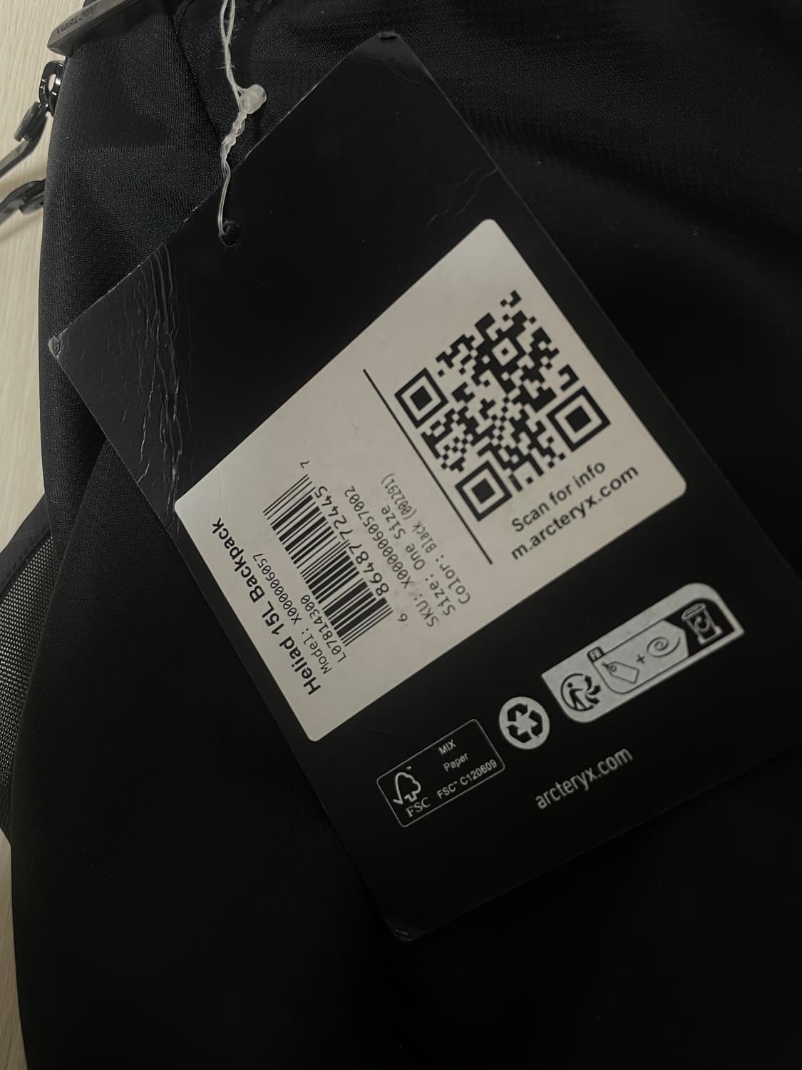 아크테릭스 헬리아드 15 블랙 백팩 상품이미지3