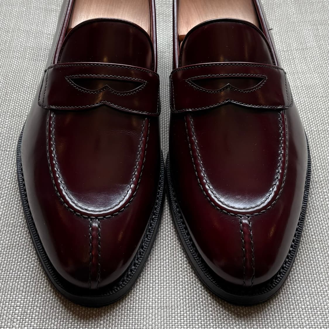 [UK7]  YANKO 14979 버건디 브라운 카프 와이팁 페니 로퍼 상품이미지2