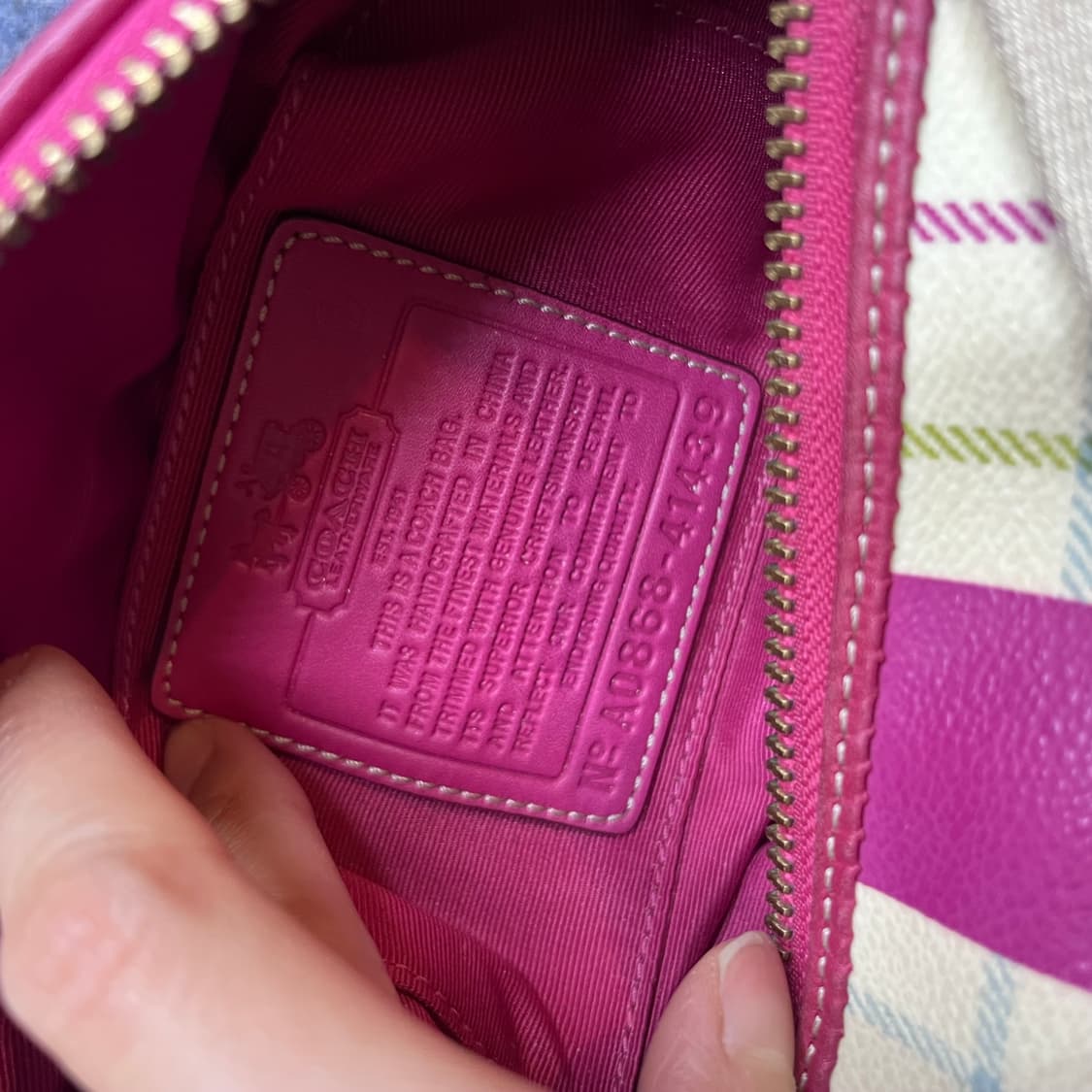 코치 y2k 체크 핸드백 상품이미지5