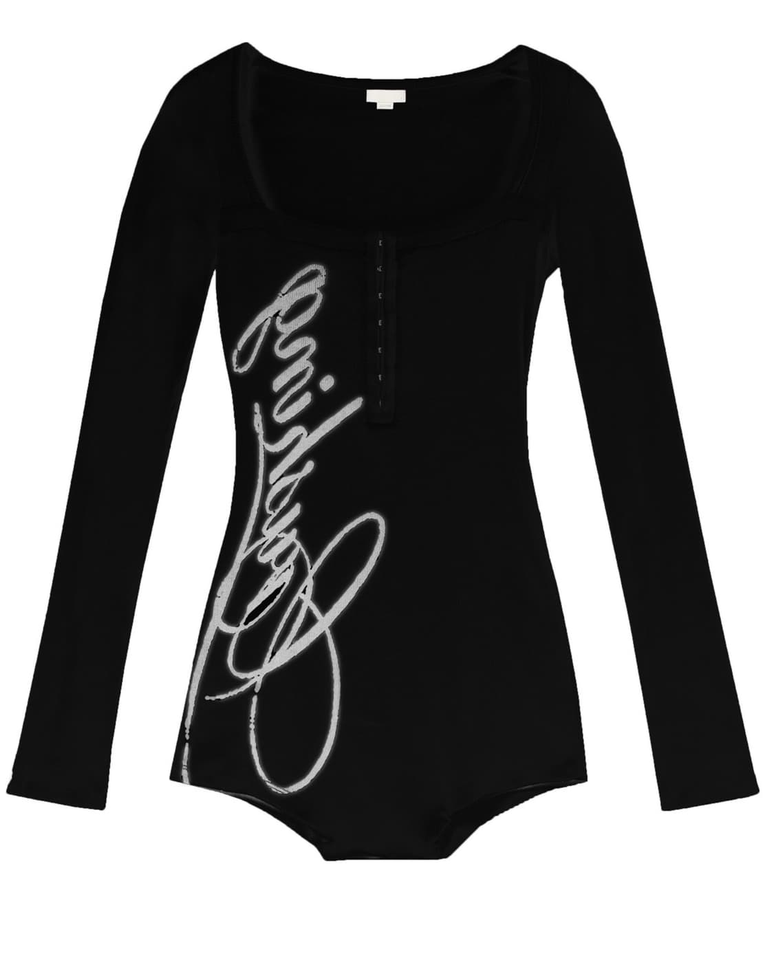 (새상품) 본네 프린팅 바디수트 블랙 상품이미지1