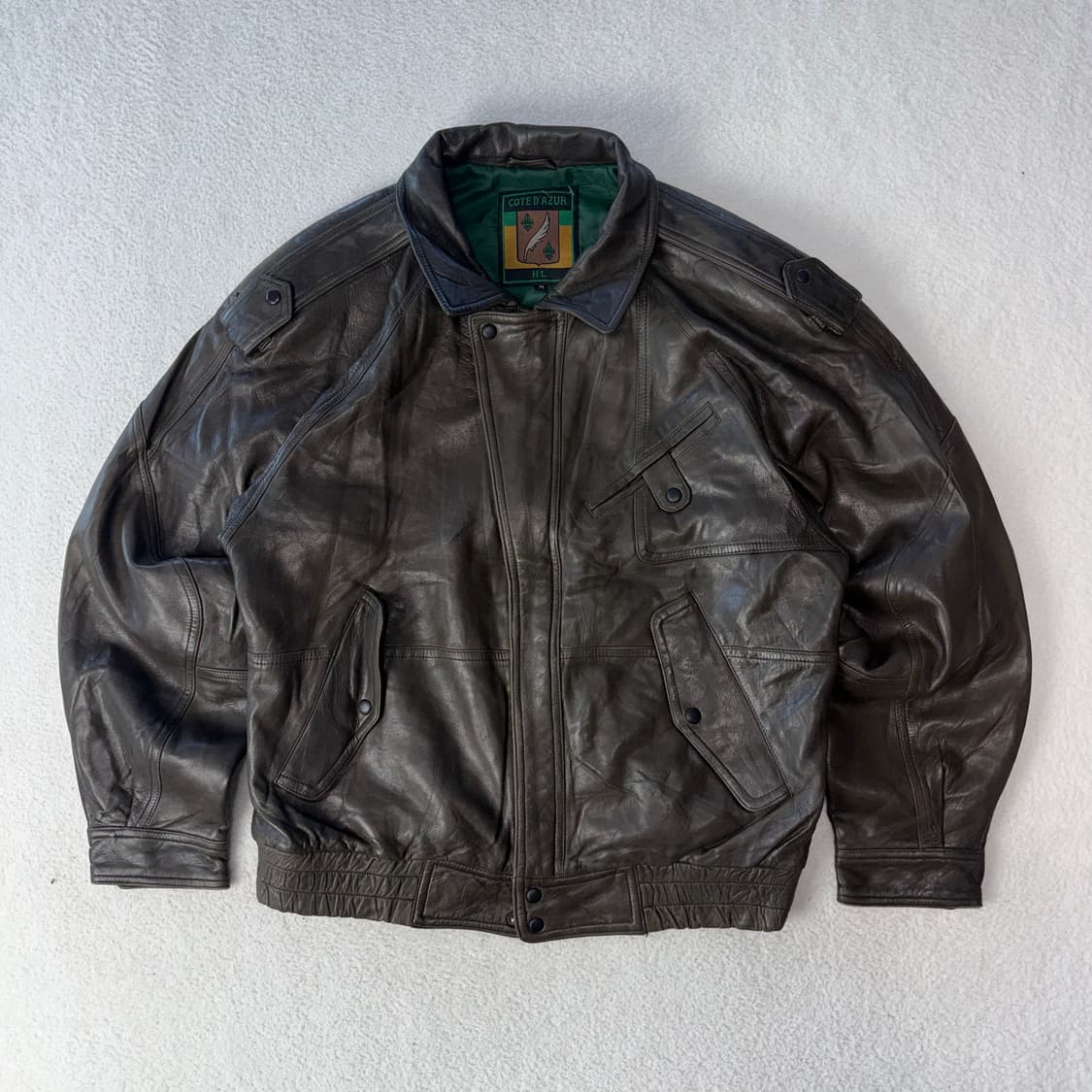 COTE D’AZUR 지퍼 디테일 레더자켓  상품이미지1