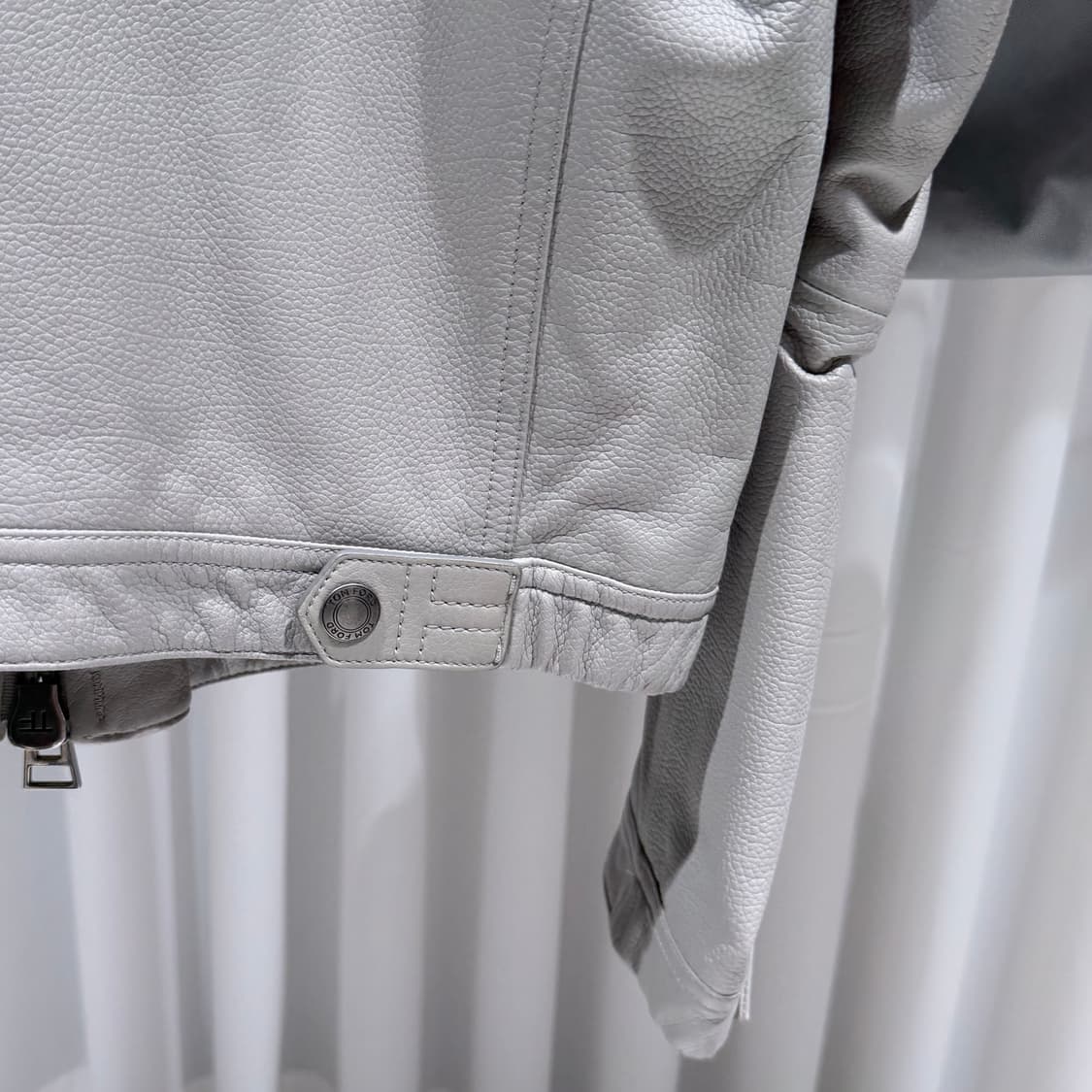 (A+/50) / 톰포드 레더 트리거 봄버 블루종 자켓 상품이미지7