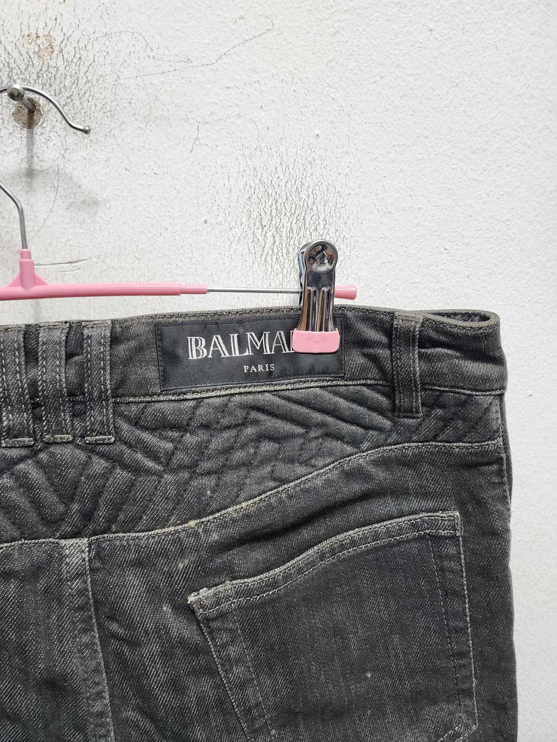 발망 13FW 블랙컬러 지오메트릭 바이커 팬츠 상품이미지6