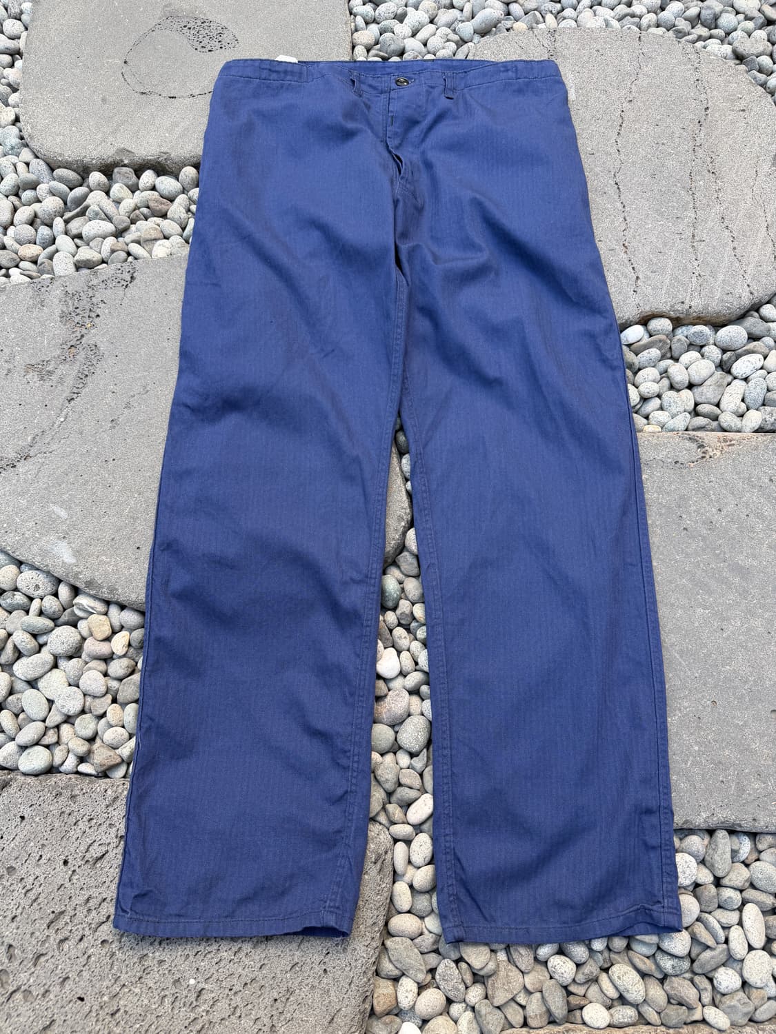 1980s GERMAN HBT INK BLUE 헤링본트윌 프렌치워크팬츠 상품이미지1