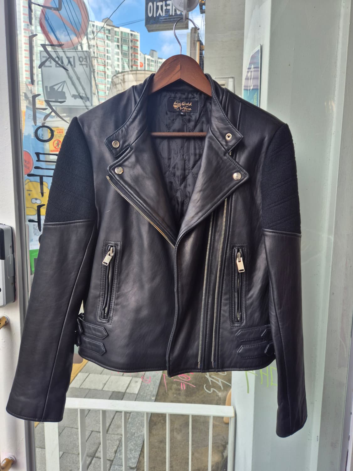 Gold Mine 가죽 라이더 자켓입니다 상품이미지1
