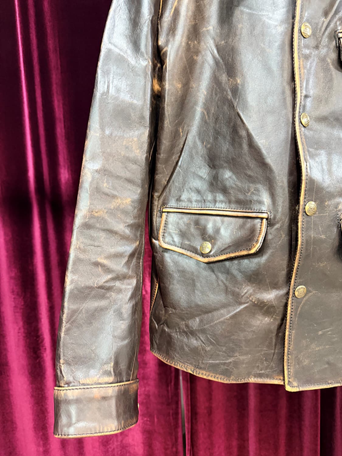 Horsehide leather aging jacket 상품이미지3