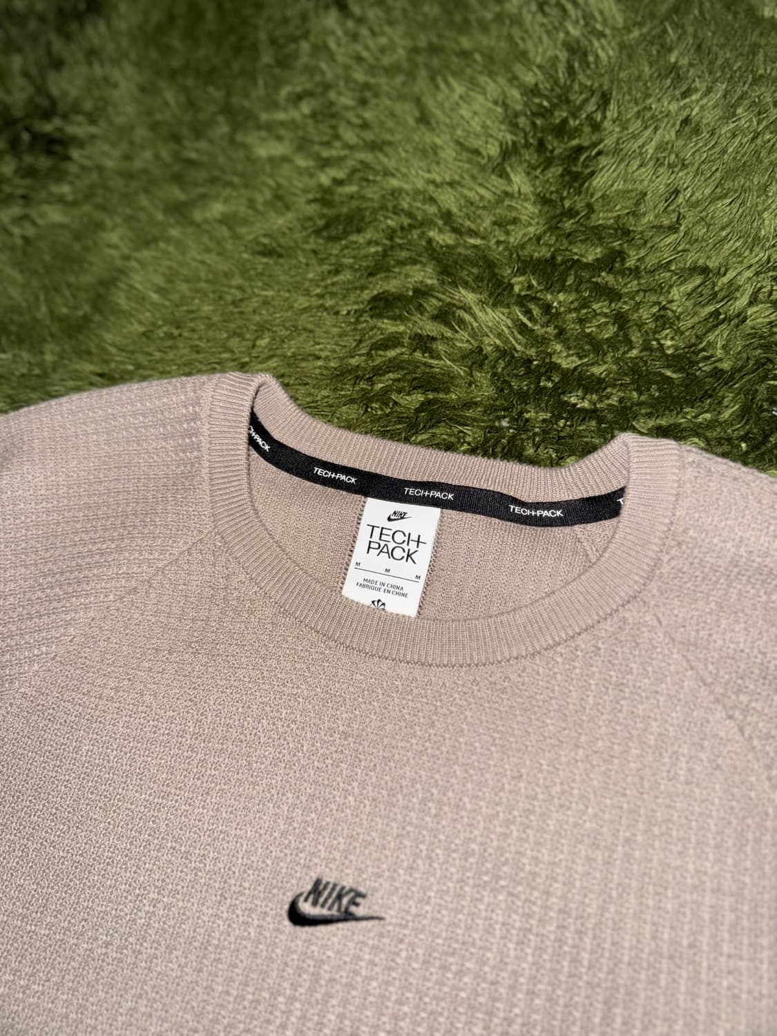 [M] 나이키 테크팩 클럽 로고 와플 니트 베이지 상품이미지3