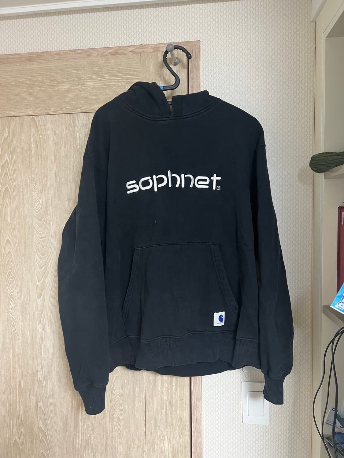 칼하트wip x 소프넷 스펠아웃 후디 블랙 콜라보 상품이미지1