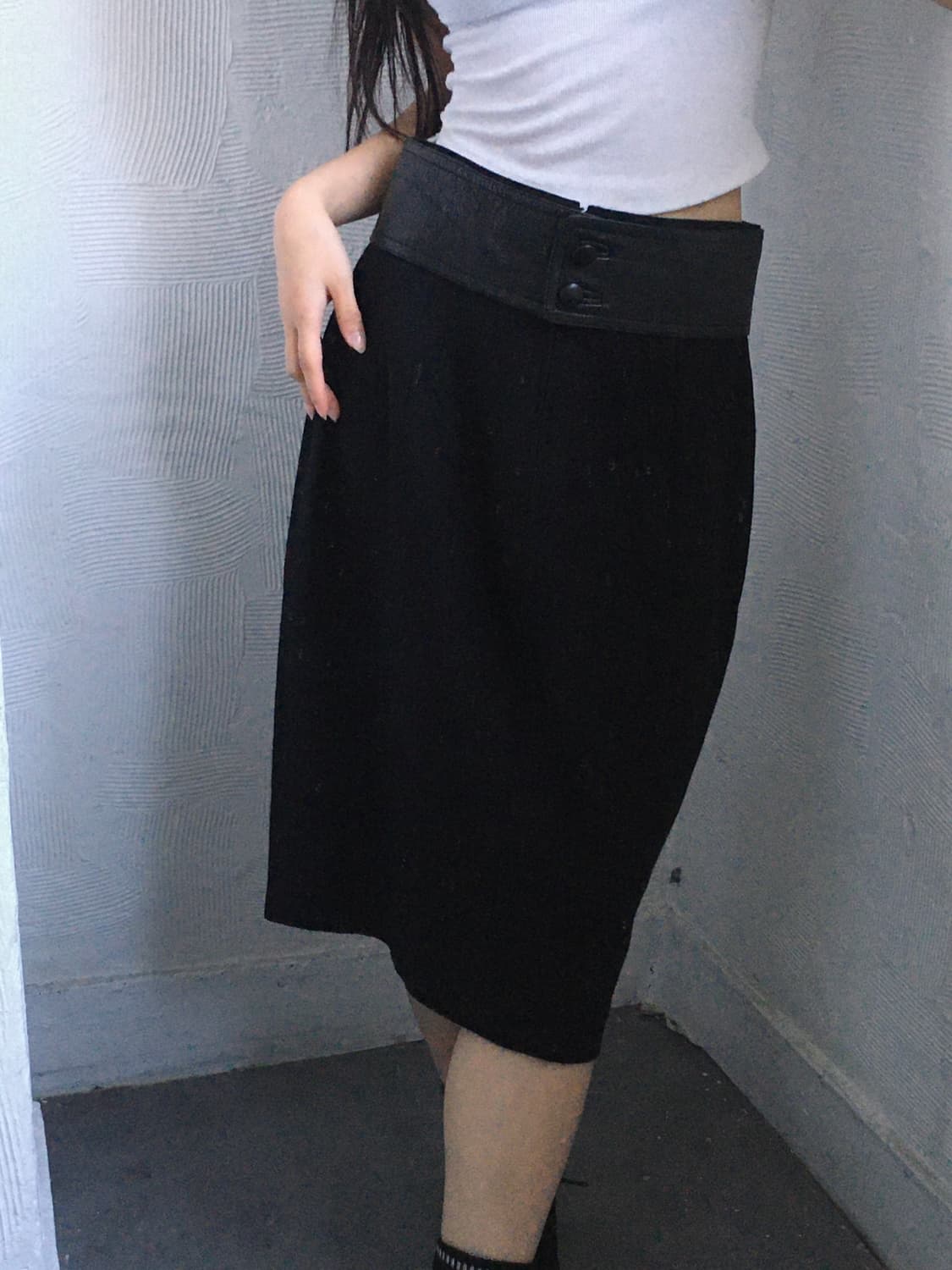 Gucci 구찌 블랙 가죽 미니 스커트 상품이미지1