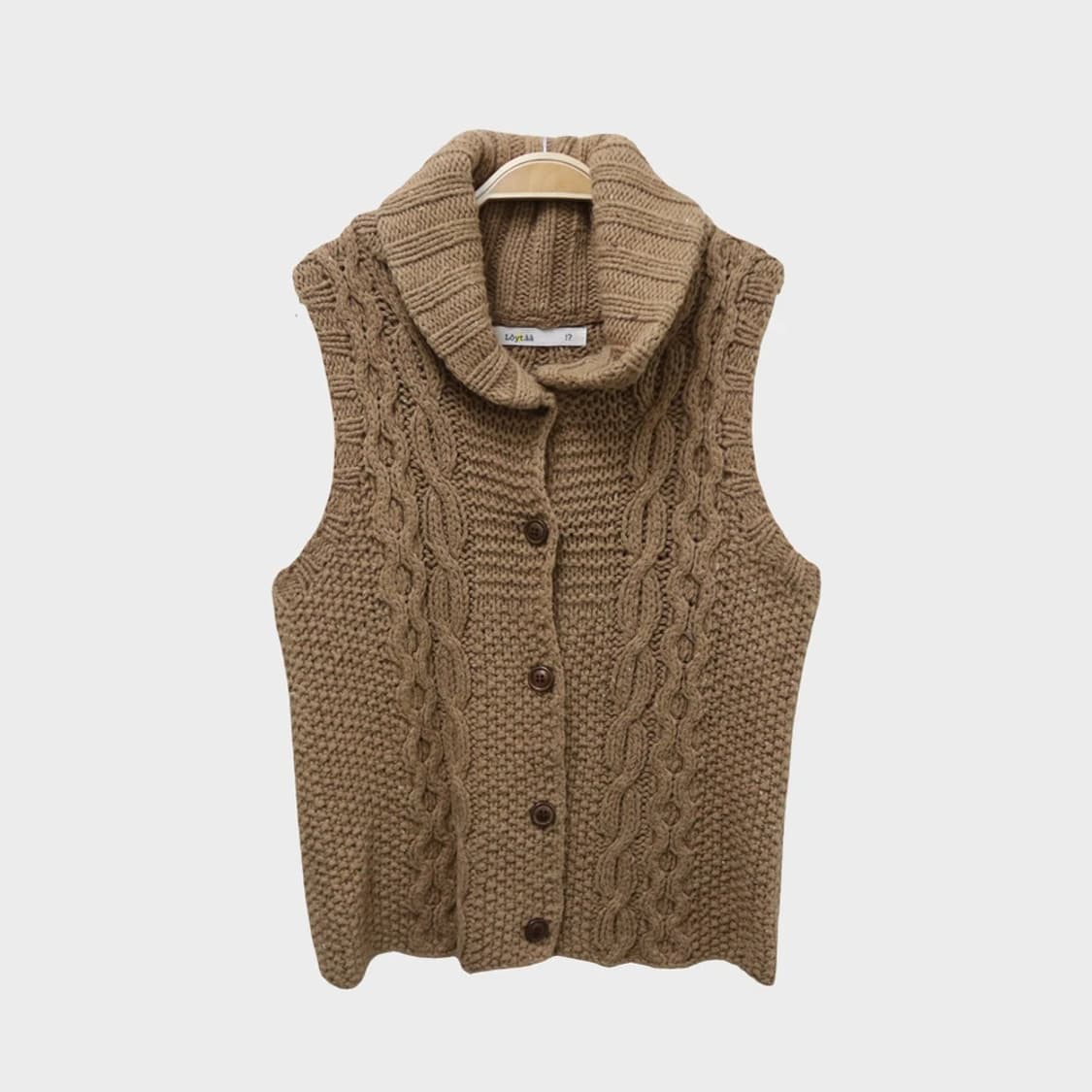 LOYTAA 니트 하이넥 꽈배기 베스트 63722 상품이미지1