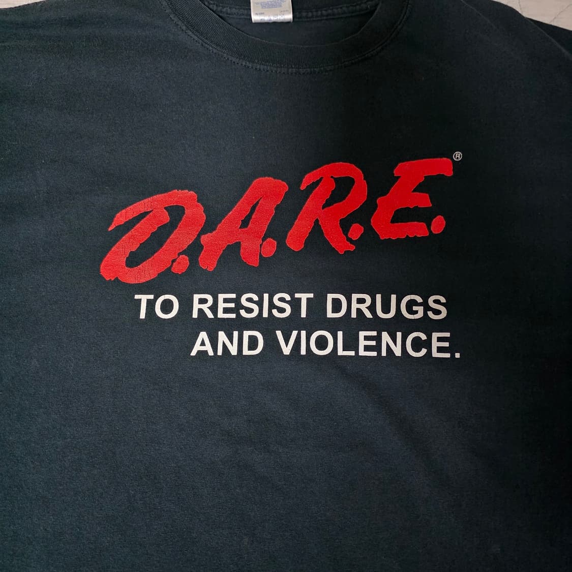 [XL] 00s 빈티지 DARE 티셔츠 블랙 ver. 길단2 백프린트 상품이미지2