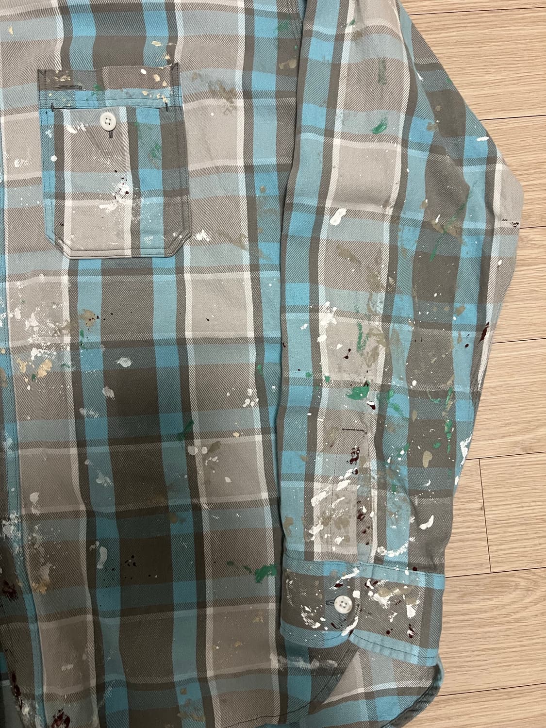 바우와우bowwow 25FW 페인팅 플란넬 셔츠 XL 상품이미지4