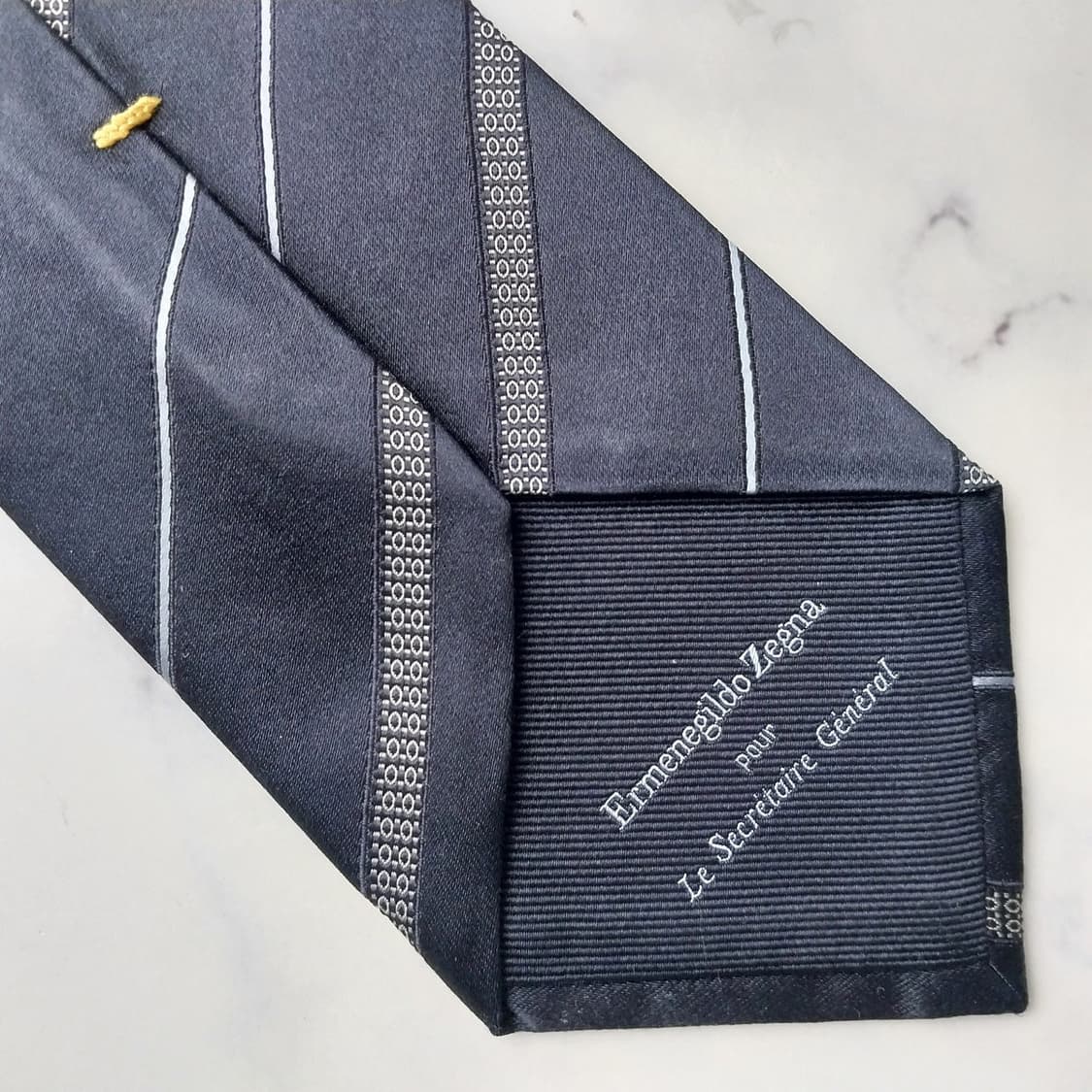 에르메네질도 제냐 실크 스트라이프 넥타이 9.2cm A+등급 K2197
 상품이미지8