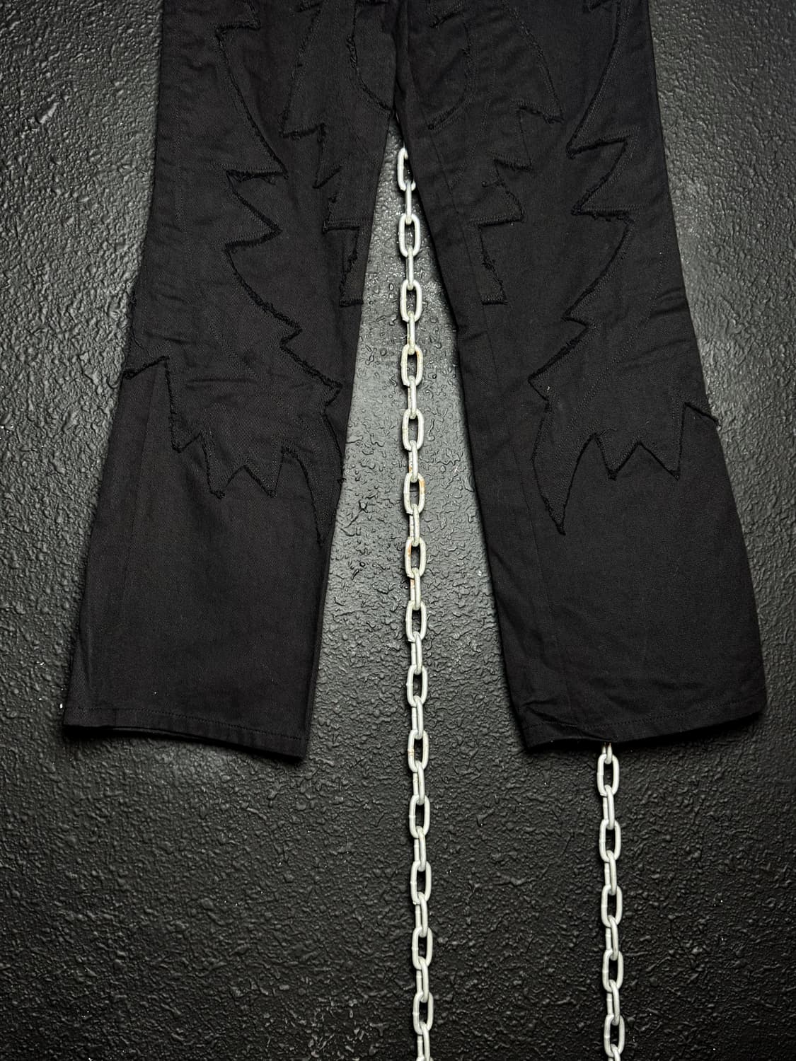 Black Stitch Pattern Denim Pants 상품이미지4