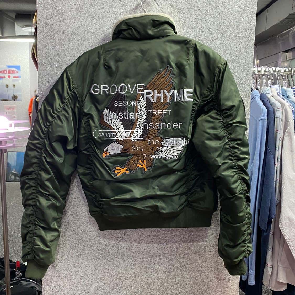 그루브라임 패치로고 이글 투웨이 항공점퍼 B4059 상품이미지4