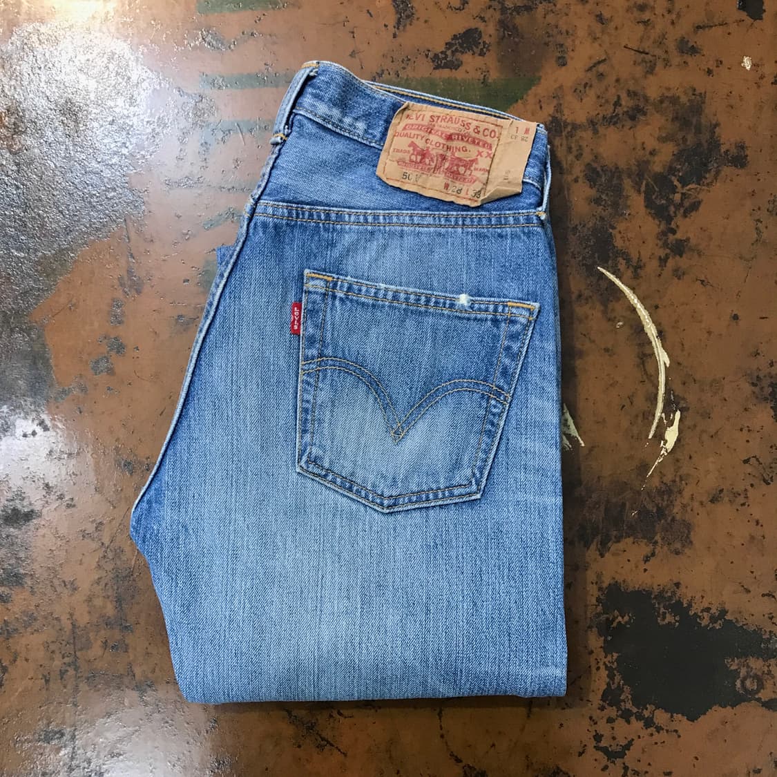 리바이스 501 연청 데미지 데님 팬츠 청바지 허리 27 28 사이즈 상품이미지1
