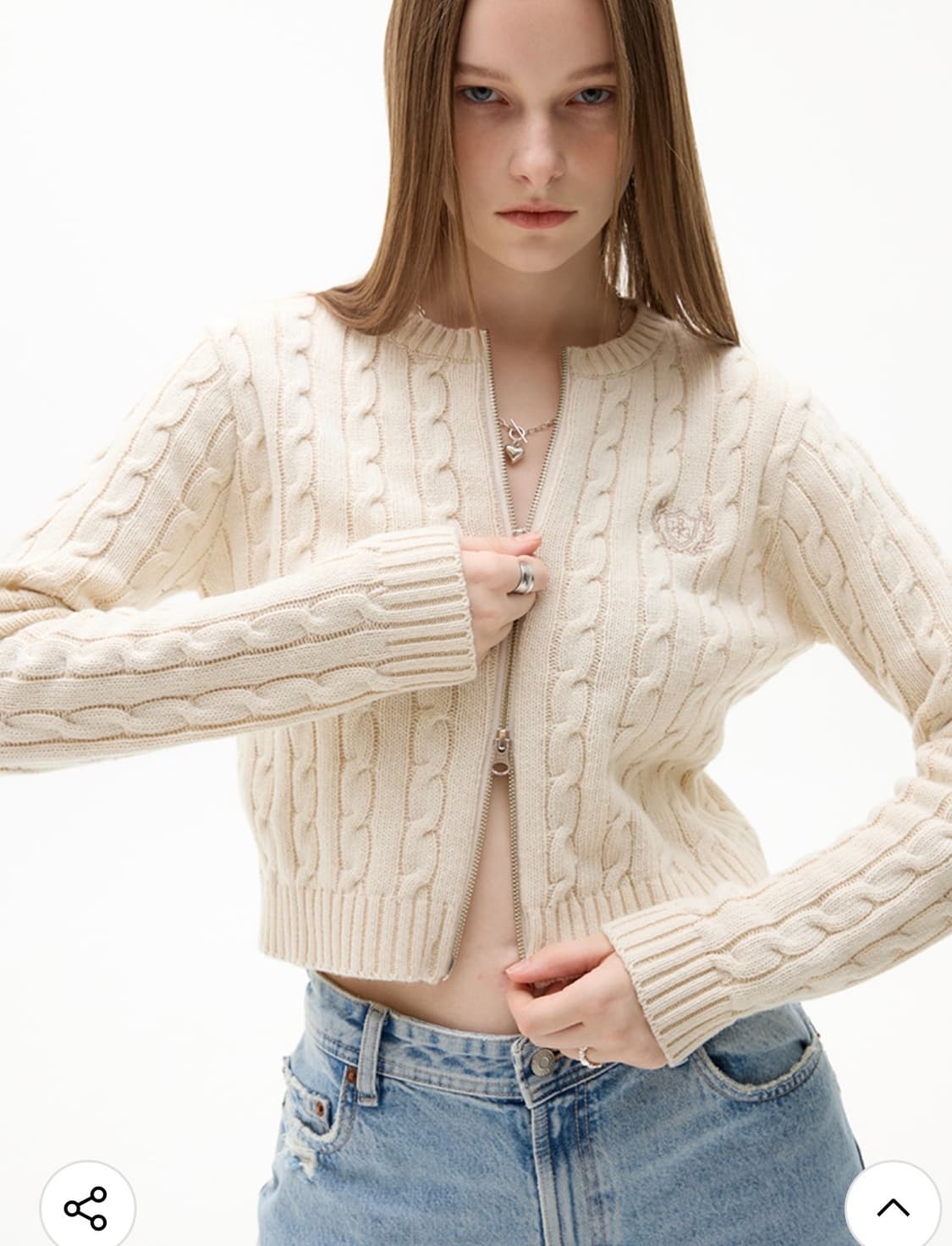 라티젠 집업 케이블 가디건 상품이미지1