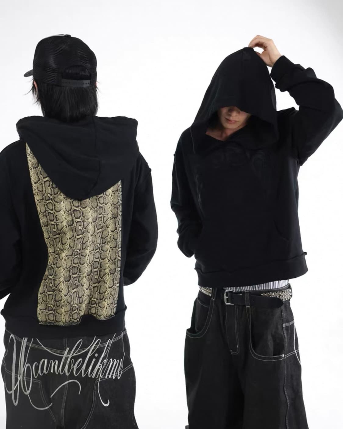 Snake Pattern Washed Hoodie (급매) 상품이미지4