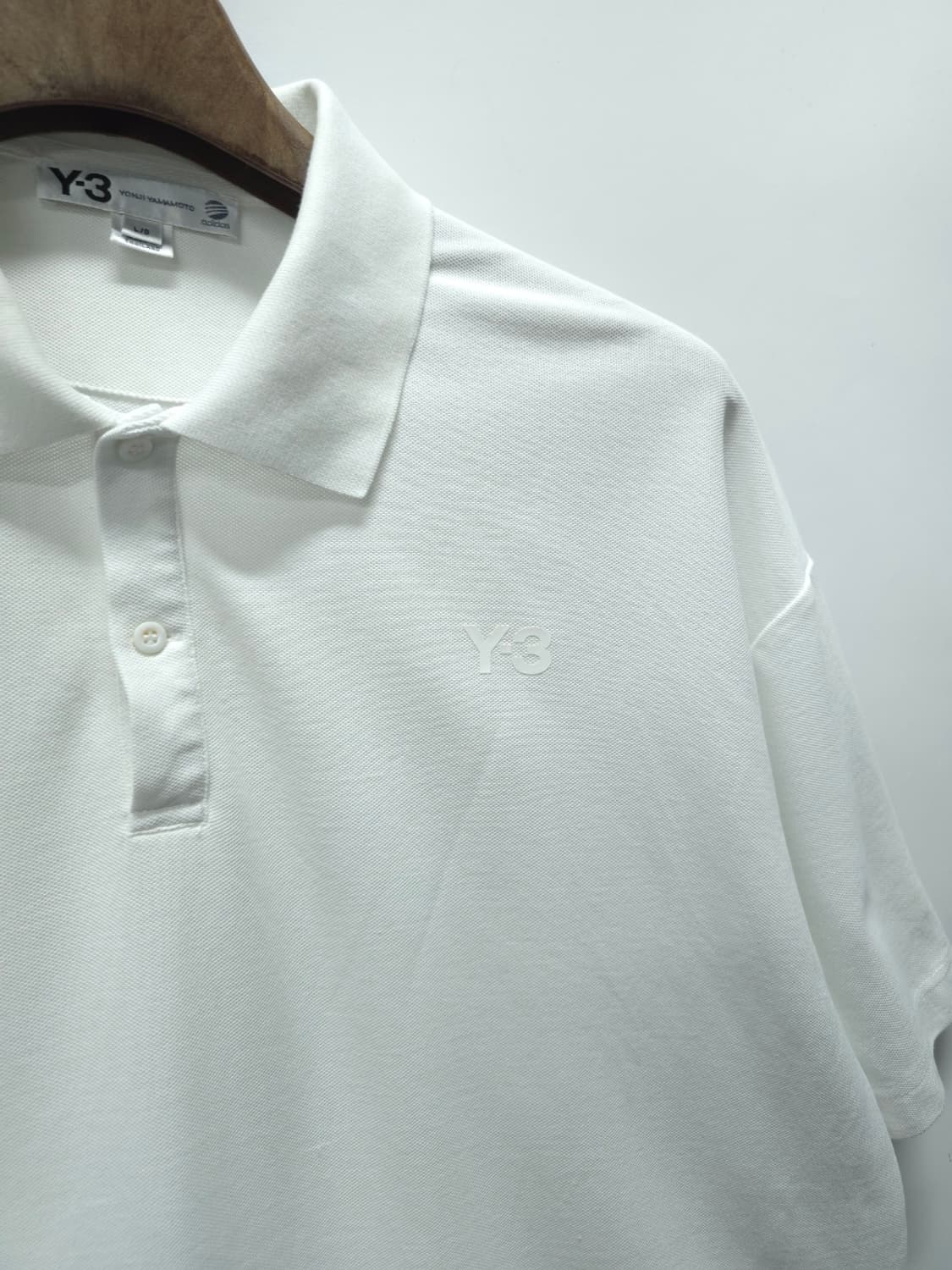 Y-3 와이쓰리 화이트 로고 오버핏 반팔 카라티 (L사이즈) 상품이미지5