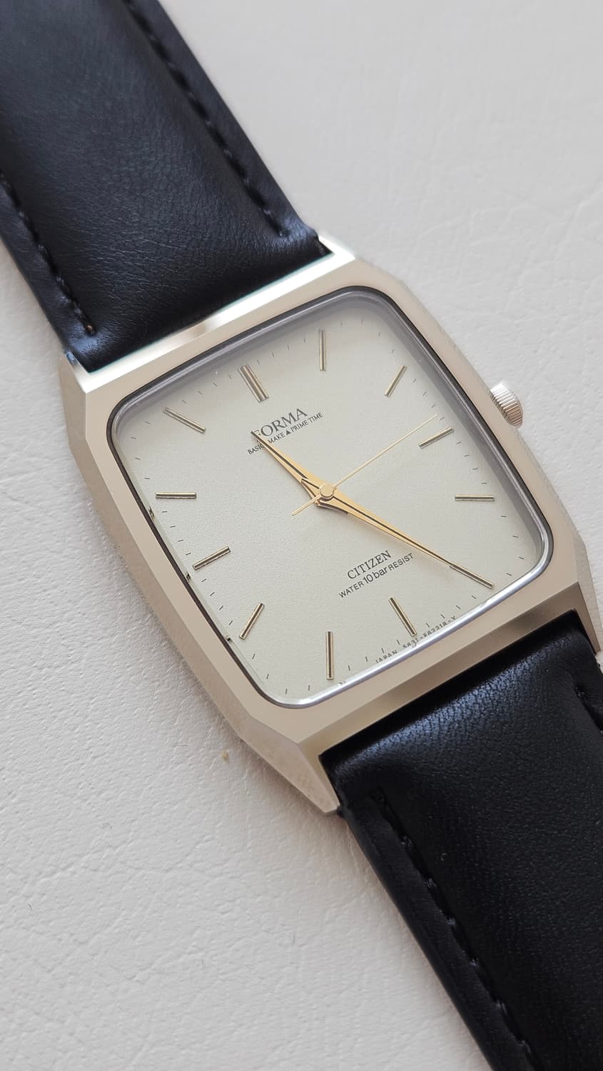 빈티지 시티즌 FORMA 사각 가죽 시계 상품이미지1