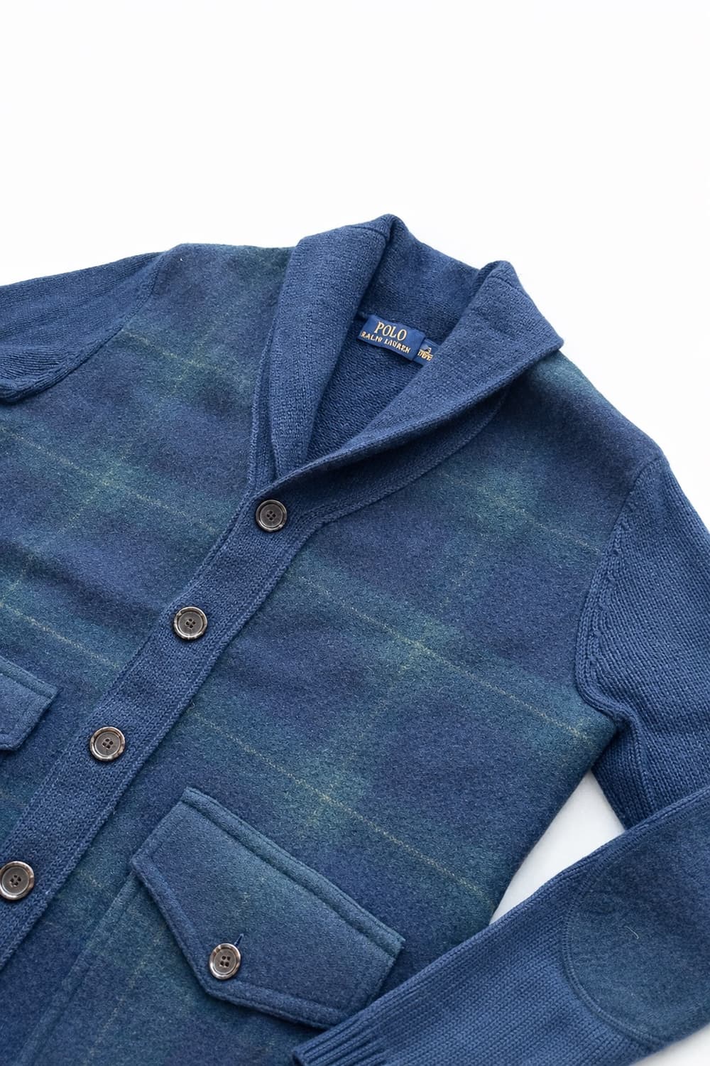 폴로 블랙와치 숄카라 가디건 상품이미지2