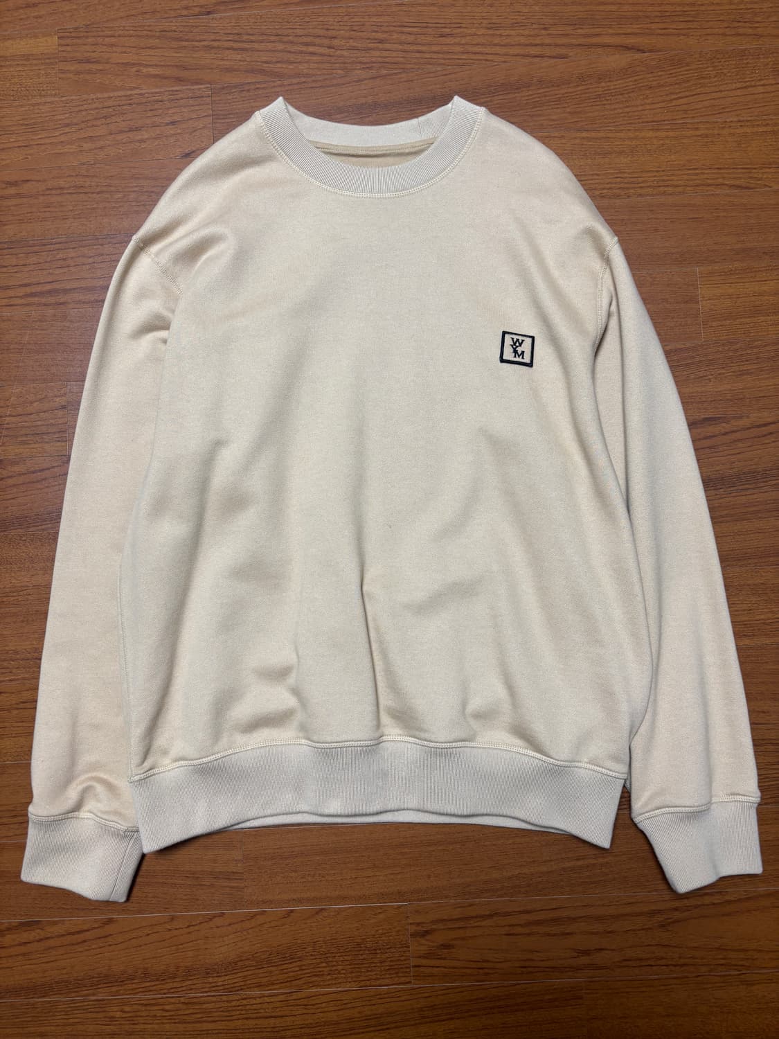 우영미 백로고 스웨트셔츠 베이지 46 상품이미지1