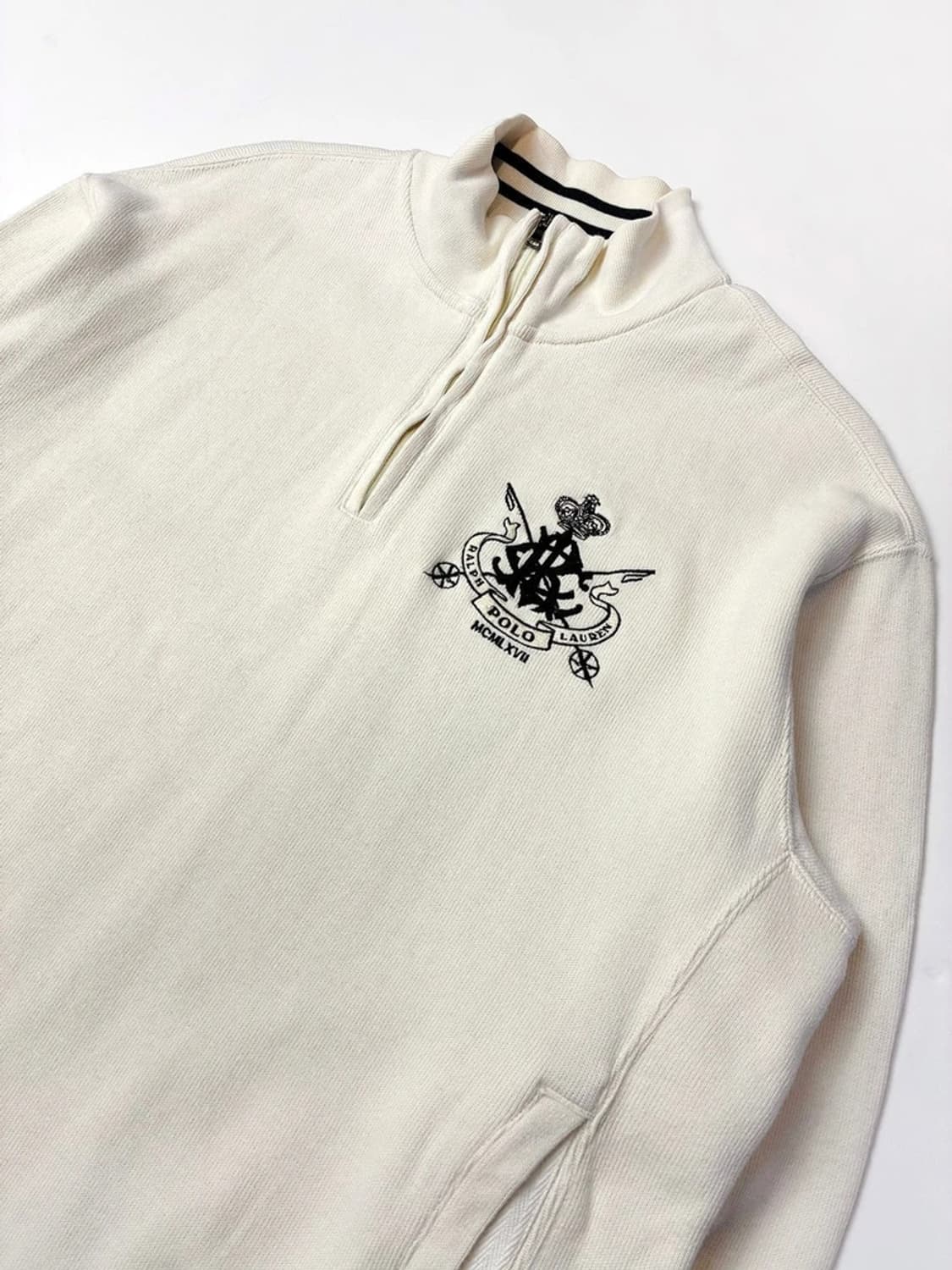 폴로 랄프로렌 00s Y2K 자수 로고 반집업 니트 PN5387 상품이미지2