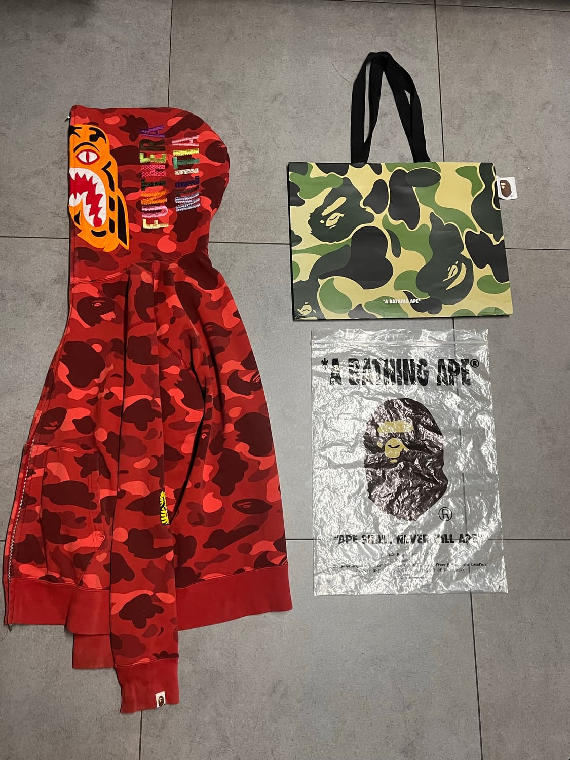 베이프 적계 타이거 후드집업 상품이미지2